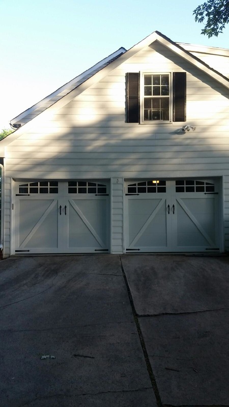 Carriage house overlay garage door