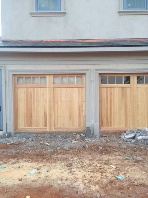 Wood garage door installation