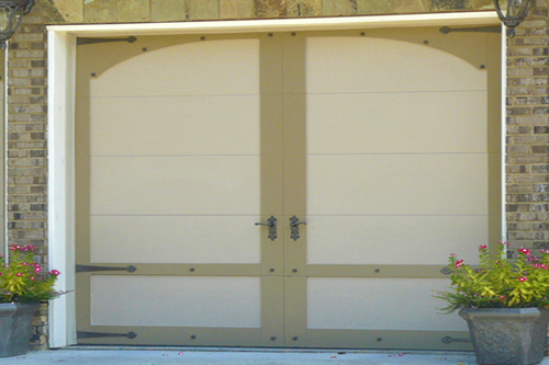 Carriage house overlay garage door