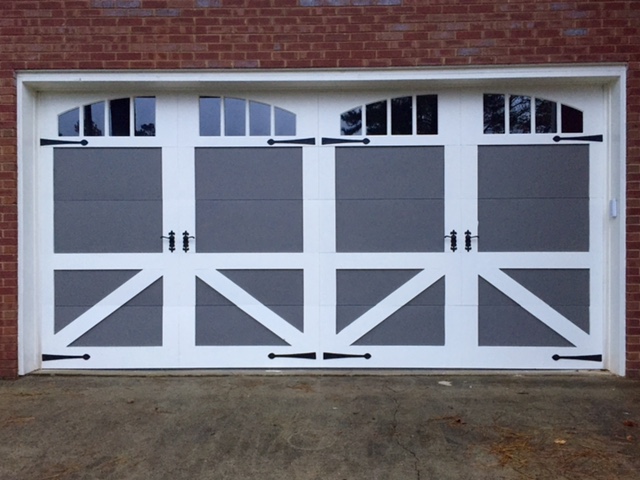 Carriage house overlay garage door
