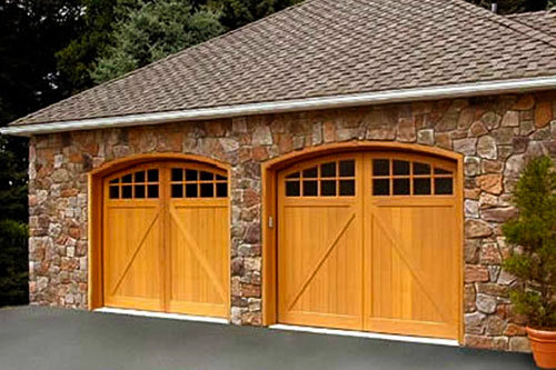 Wood garage door installation