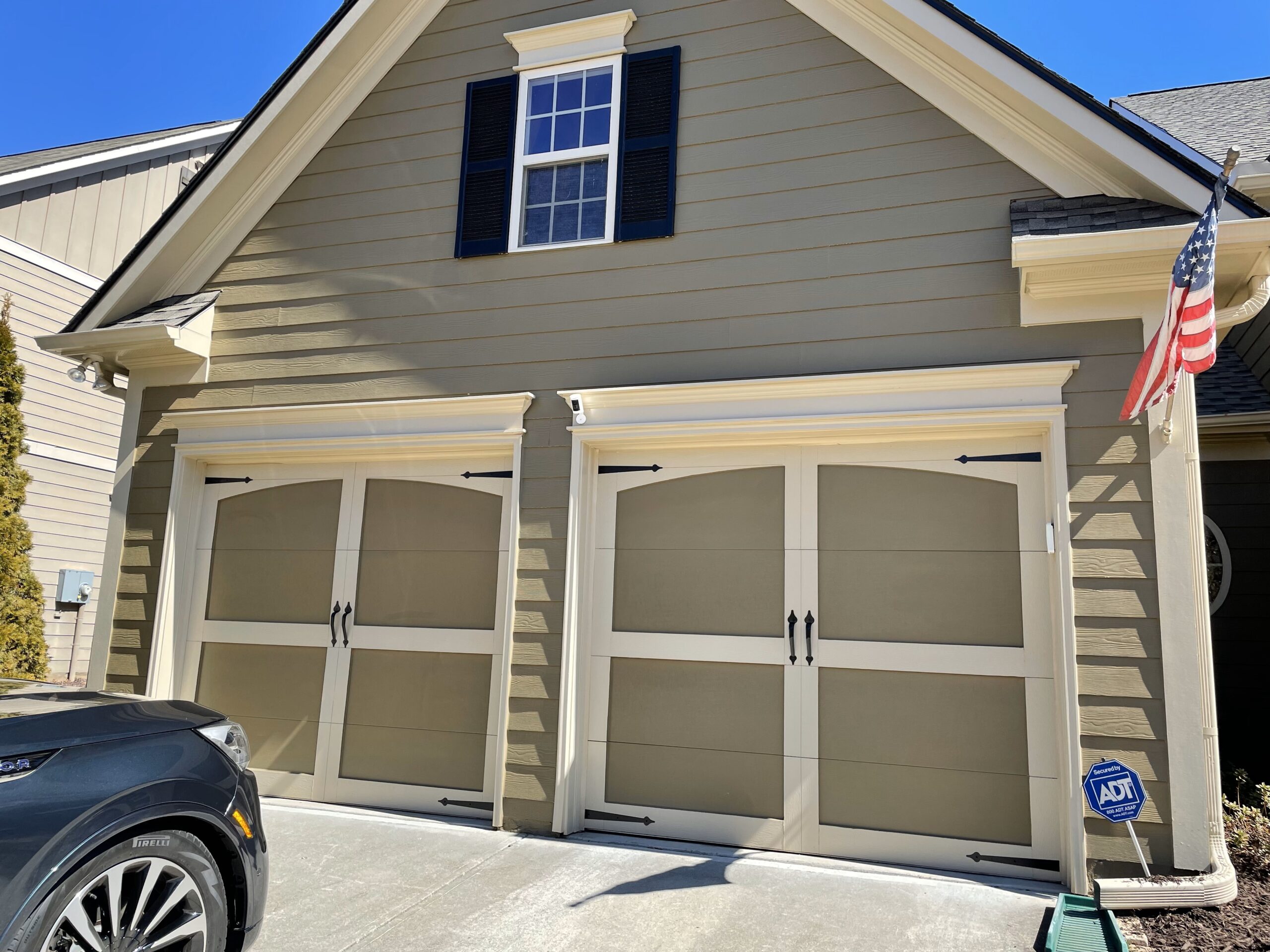 Custom carriage house overlay door