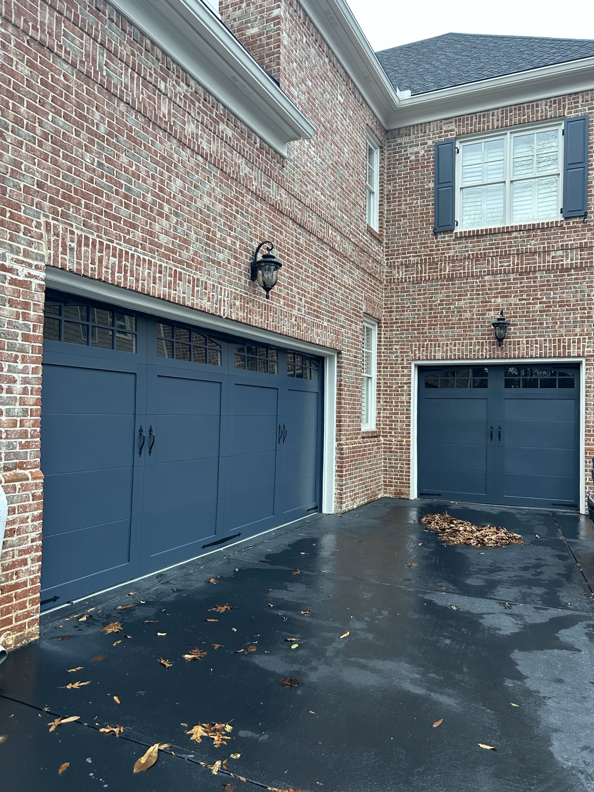 Carriage house overlay garage door