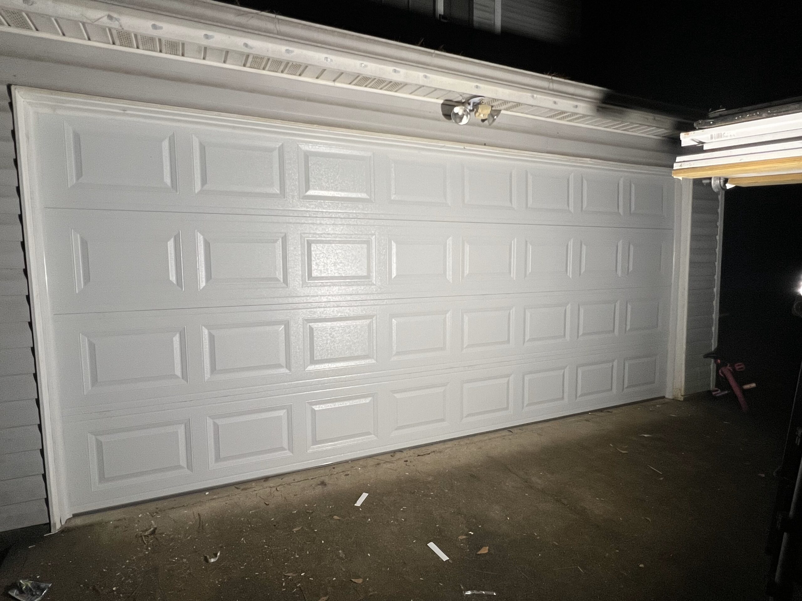 Raised panel garage door installation