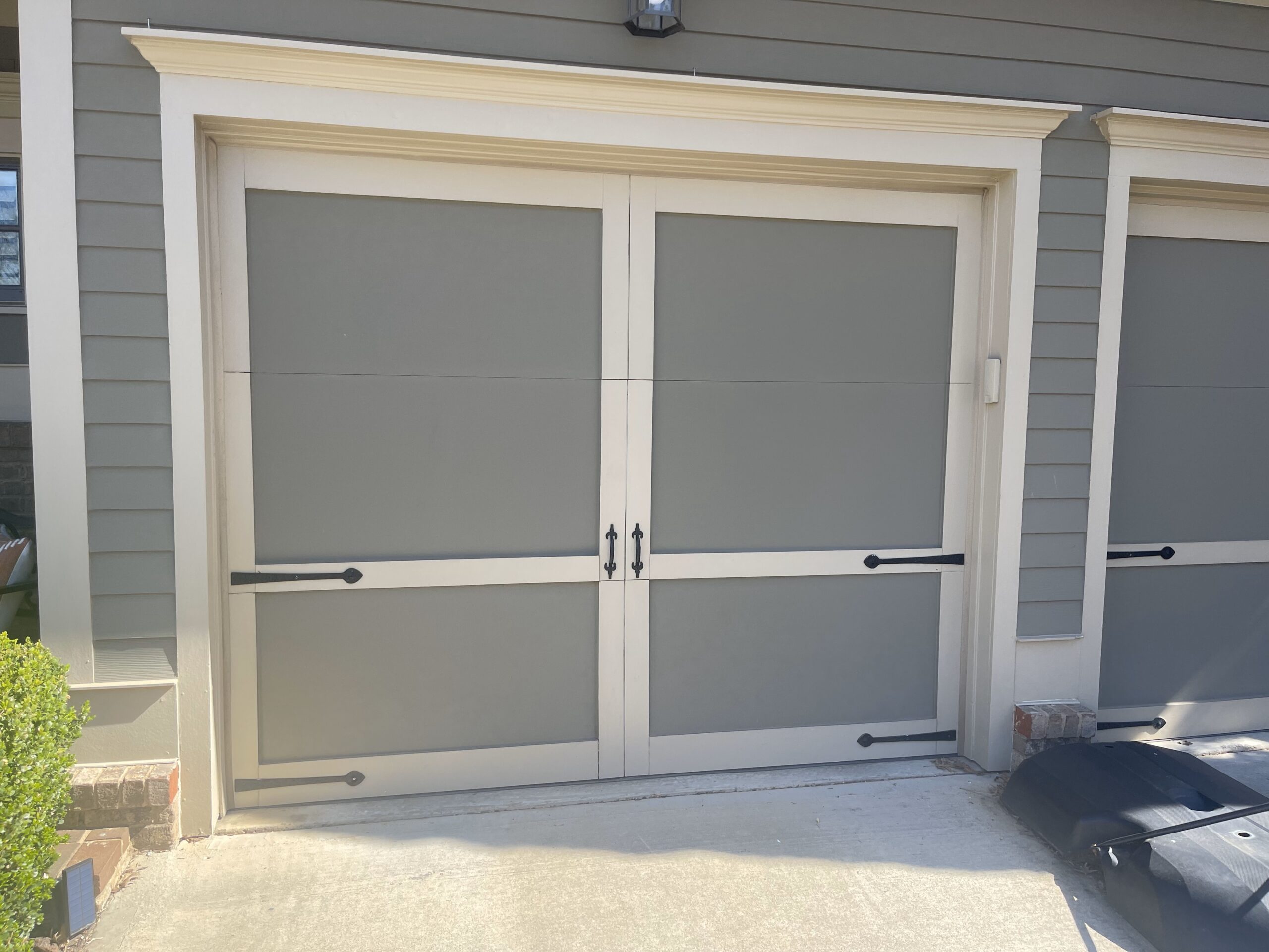 Custom carriage house overlay garage door