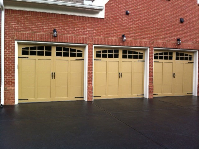 Carriage house overlay garage door