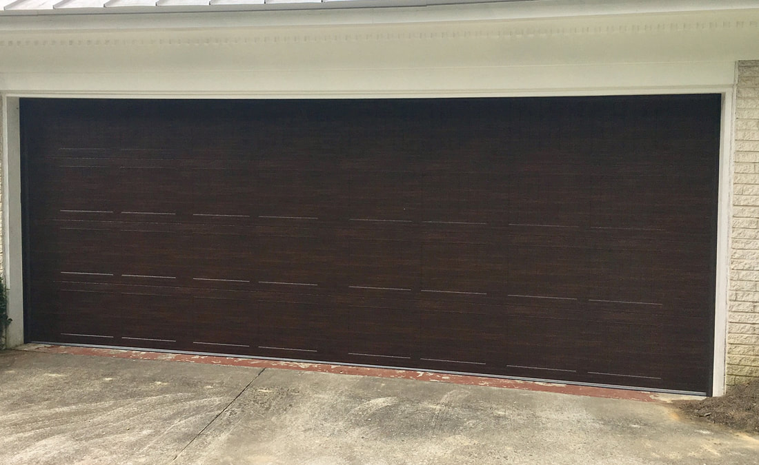 Steel door with wood stain look installation