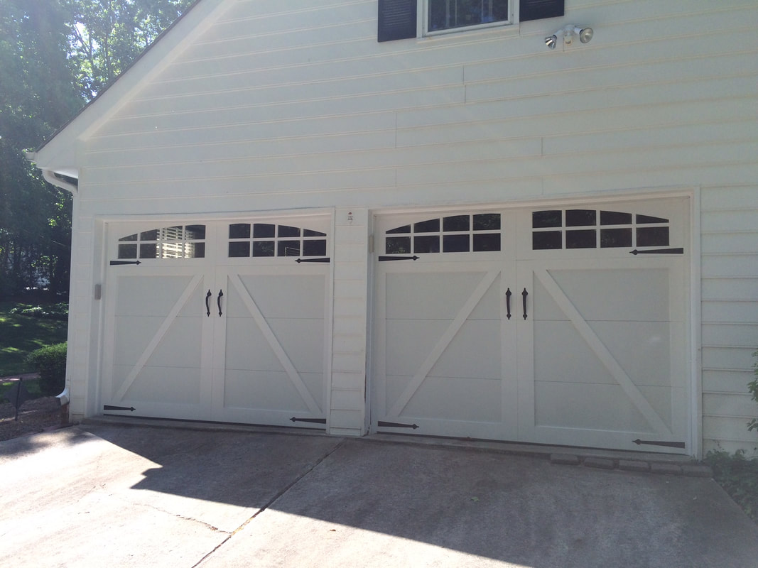 Carriage house overlay garage door
