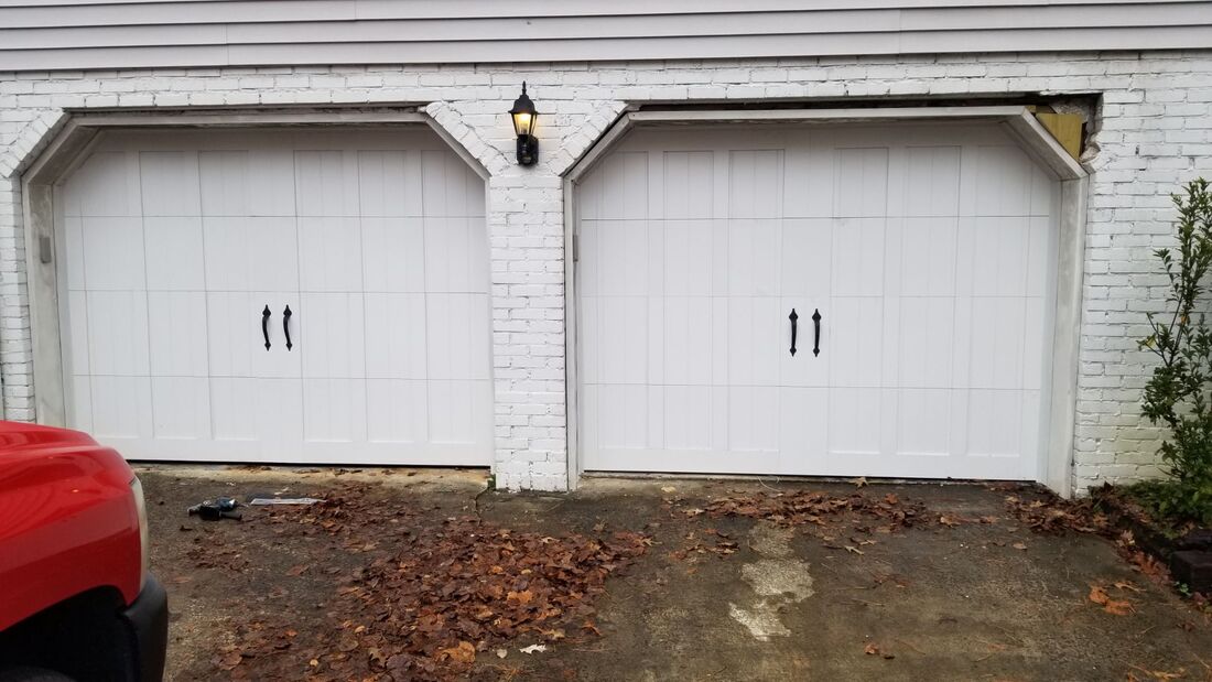 Carriage house overlay garage door